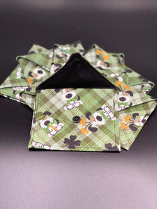Handmade Fabric Envelopes, Gift Card Holder, Coin Purse, Dog and Shamrocks